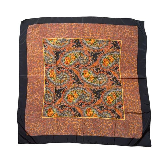 Paisley Floral Pattern made in Korea large square Scarf - Picture 2 of 4